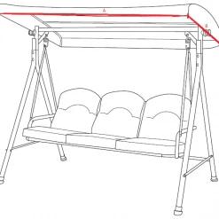 Gazebo Spare Parts Ltd Canopy For Curved Swing Hammock - 190cm X 120cm Hammock And Swing Seat Parts